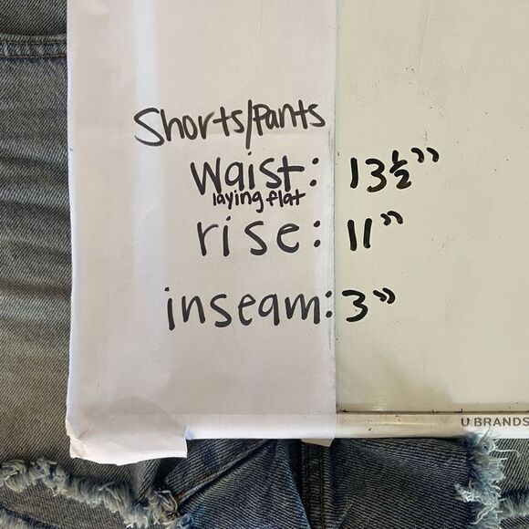 Madewell Women's Blue Zip And Button Fly Raw Hem The Perfect Jean Short Size 25 - Picture 7 of 7